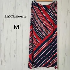 LIZ Claiborne 【M】ストライプロングスカート珍柄一点もの✨古着