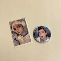 straykids jyp スキズサウナ　購入特典トレカ　缶バッジ　ヒョンジン