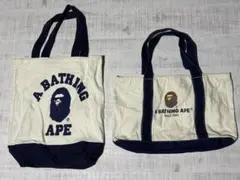 A BATHING APE エイプ キャンパス バッグ 2枚 セット売り