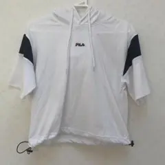 FILA フード付き半袖Tシャツ ホワイト/ブラック