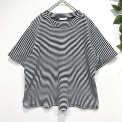 半袖カットソー　ボーダー　大人カジュアル　シンプル　伸縮　着回し　ストレッチ　M