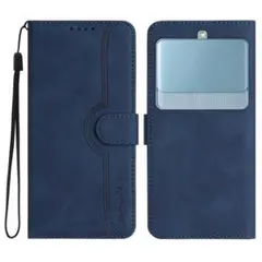 Basio 3 KYV43 ケース 手帳型 スマホ 携帯 財布型 ブルー