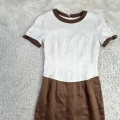激レア✨ Courregesクレージュ ワンピース リネンワッペン 9A M