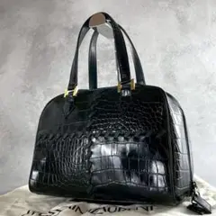 YSL Mint crocodile Embossed Bag Black