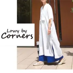 Lowy by Corners スラブジョーゼットカフタンシャツワンピース　白M
