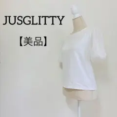 【美品】JUSGLITTY トップス レース デート 可愛い OL 大人可愛い