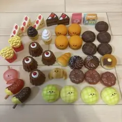 新品⭐︎つぶらな瞳　食べ物　屋台　パン　ケーキ　ソフビマスコット39個まとめ売り