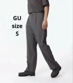 GU ジーユー タックワイドパンツ グレー
