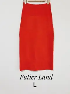 Futier Land ナイロン ロング タイトスカート L オレンジ