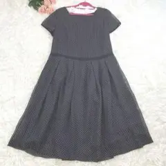 美品【15号】alice prin ドットワンピース 大きいサイズ　黒　シアー