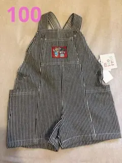 チマジロ　しまむら　ヒッコリーサロペット　100 新品未使用