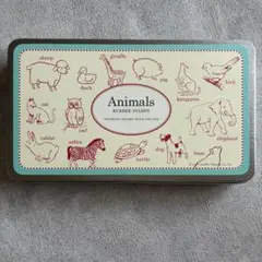 缶入り 動物スタンプセット 14個