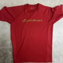 phiten レッド ラグランスリーブシャツ