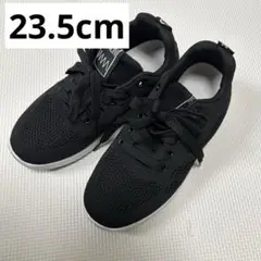 スニーカー シューズ ウォーキング レディース ブラック 黒 23.5cm