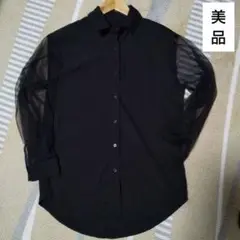 【美品】オーバーシャツ シースルーシャツ シフォンシャツ レディースS