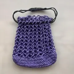 紫の巾着袋 約23cm×18cm