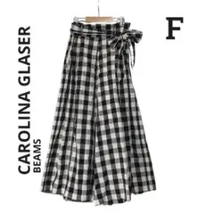 CAROLINA GLASER　ビームス　ハイウエスト ワイドパンツ　リボン　F