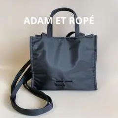 ADAM ET ROPÉ アダムエロペ スクエアロゴ２wayミニトートバッグ