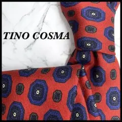 TINO COSMA ティノコズマ ネクタイ レッド総柄 シルク