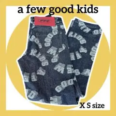 A FEW GOOD KIDS ロゴプリント ブルーデニムパンツ XSサイズ