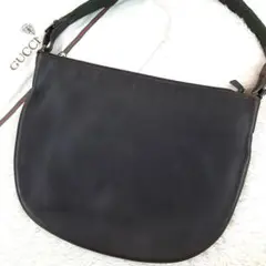 【美品】グッチ ワンショルダー バッグ ハンド 三日月 型押し レザー ブラウン