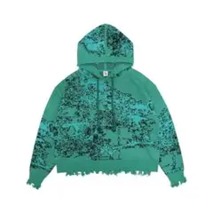 GB MOUTH Algae "藻" Knit Hoodie Green