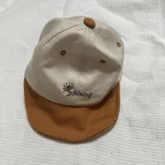 Shining キャップ クリーム色と茶色