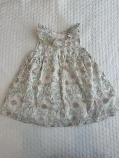 petitmain 花柄ワンピース ピンクリボン付き 90