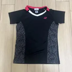 YONEX バドミントンウェア 黒/ピンク Vネック