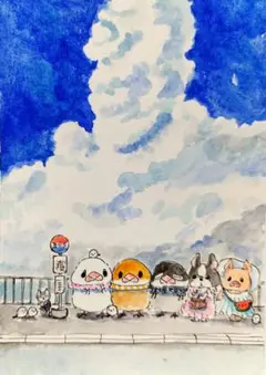 どこさいくだ？　8/26 13（原画）ポストカードサイズの用紙のみ