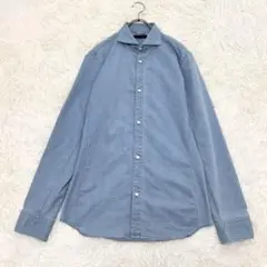 極美品 サイズ5 junhashimoto デニムシャツ ストレッチ性 ブルー