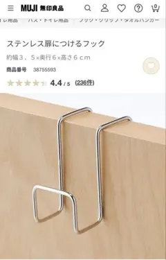 ステンレス扉につけるフック