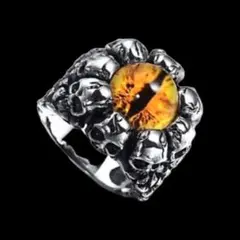 【R064】リング　メンズ　イエロー　黄色　アクセサリー　指輪　目　アイ　20号
