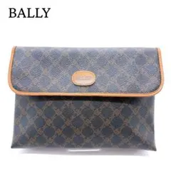 BALLY バリー クラッチバッグセカンドバッグPVC×レザーブラック×ブラウン