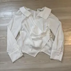 大人気　韓国　MIXXO ホワイト ラップスタイル 長袖シャツ Sサイズ　新品