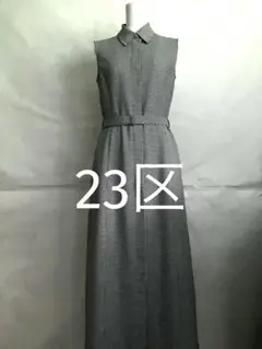 23区ノースリシャツワンピース 白黒千鳥格子