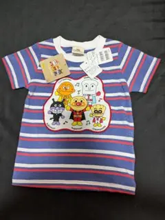 新品タグ付き　アンパンマン ストライプ Tシャツ 90cm 綿100%　半袖