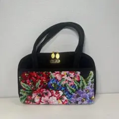 【美品】レイクラルスター　ハンドバッグ　タオル生地　多機能ポーチ　花柄
