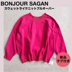 ★BONJOUR SAGANスウェットライクニットプルオーバー【新品/タグ付き】