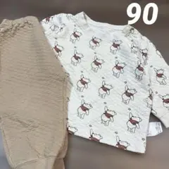 【used】ユニクロ　ベビー90 パジャマ　くまのプーさん　キルト生地