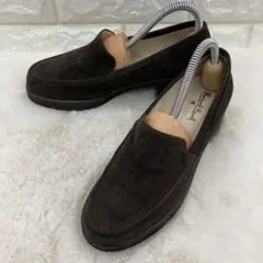 【美品】マーガレットハウエル ローファー チャンキーヒール 22.5 ブラウン