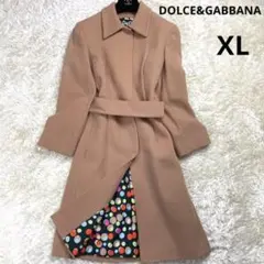 ドルチェu0026ガッバーナ ロングコート ステンカラー ベルト 水玉 ブラウン XL