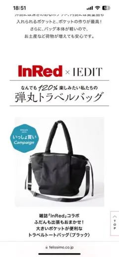ＩＥインレッド旅トート〈ＢＫ