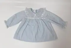 水色ストライプ長袖シャツ 80サイズ