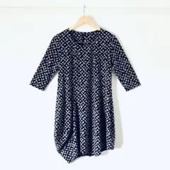 【未使用級】センソユニコ 七分袖チェニックトップス ポリエステル 黒 夏服 秋服