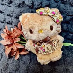 きてぃちゃん　豹柄　ふわふわ　キーホルダー