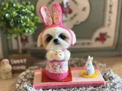 羊毛フェルト　シーズーちゃん♡ ◉お月見◉