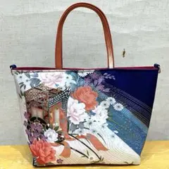 牡丹⭐️着物バッグ〜玉の輿夢みるネイビー〜