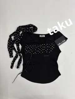 HILLDA 半袖Tシャツ ドット柄