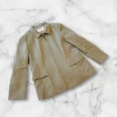 ROCHAS ジップアップ　ツイードジャケット　LL 日本製　毛100%
